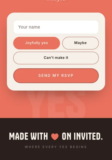 Share + RSVP dashboard